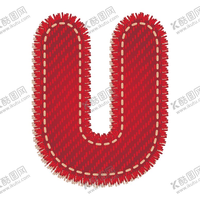 编号：54069810210806115754【酷图网】源文件下载-英文字母U设计艺术字创意牛仔布