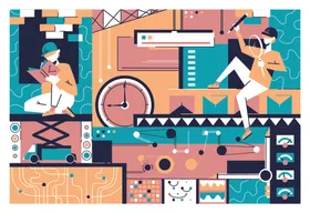 城市街头活力生活场景