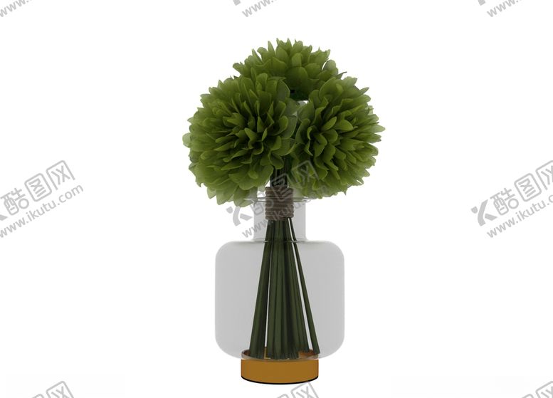 编号：68392909161458506748【酷图网】源文件下载-绿色花束3d模型