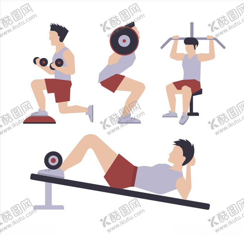 编号：16336304300119257146【酷图网】源文件下载-健身图标人物