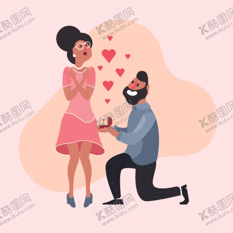编号：38429905131527479335【酷图网】源文件下载-卡通人物求婚