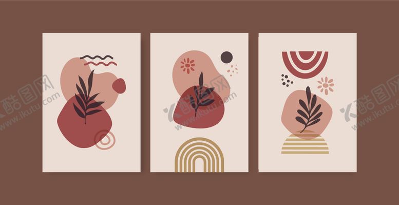 编号：52048810022342517695【酷图网】源文件下载-抽象几何图案装饰画组合