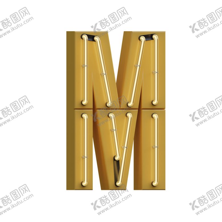 编号：45297705021542545340【酷图网】源文件下载-高清立体灯管字母元素