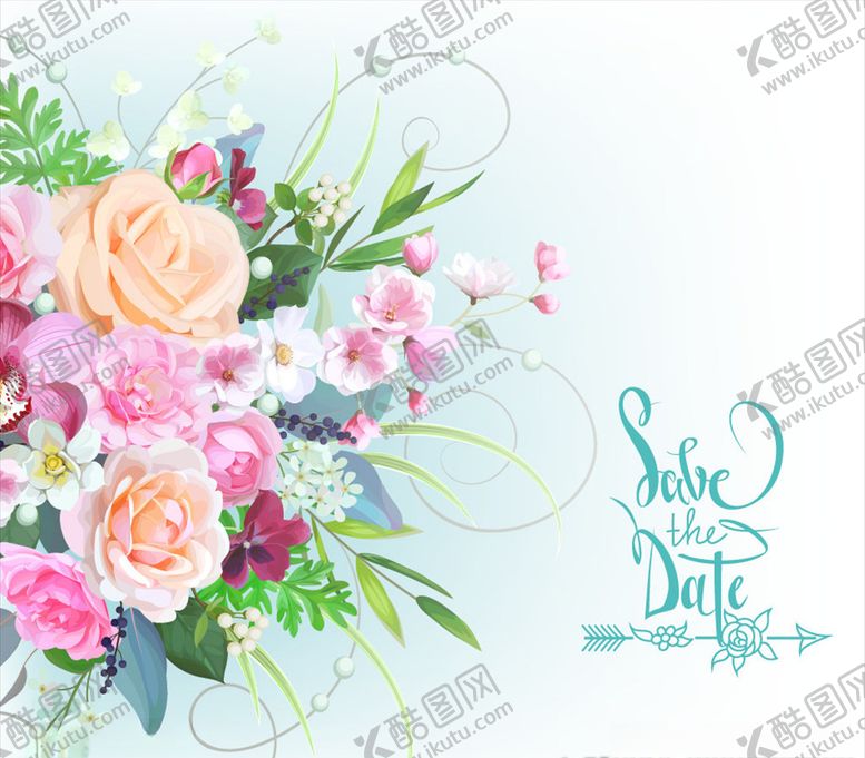 编号：43778010281402074005【酷图网】源文件下载-淡彩花卉卡片