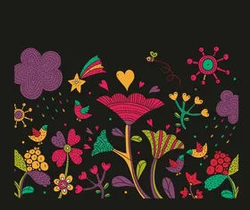 手绘花卉花朵素材素材