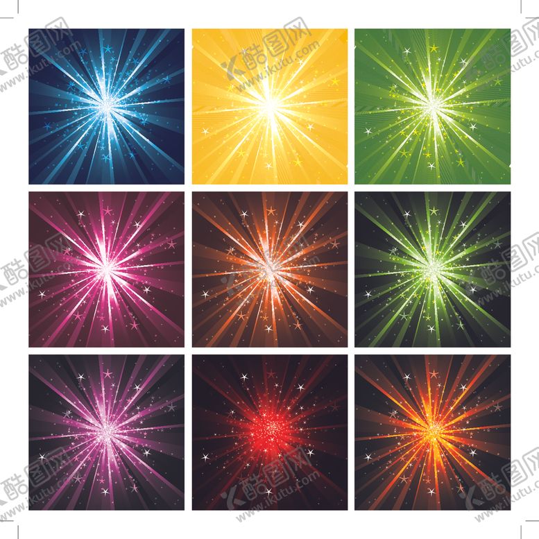 编号：55123103311702384262【酷图网】源文件下载-多色星光矢量图