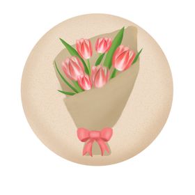 手绘郁金香花束