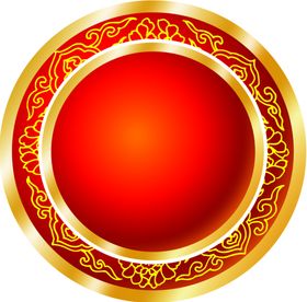 传统花纹艺术创意圆框