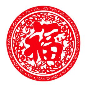 中国风节日剪纸画