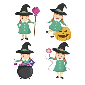 卡通魔女巫巫法