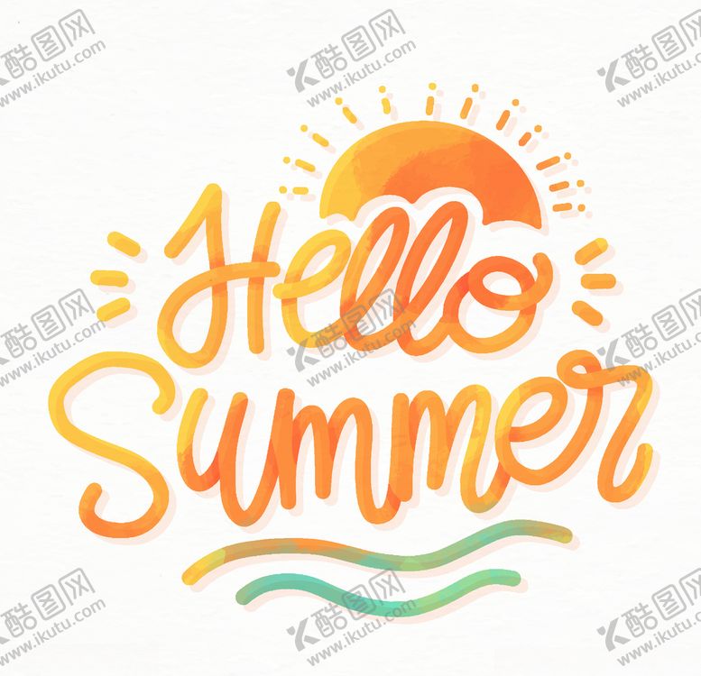 编号：84022710040033422255【酷图网】源文件下载-你好夏天英文字体设计