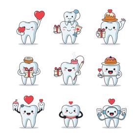 卡通牙齿角色