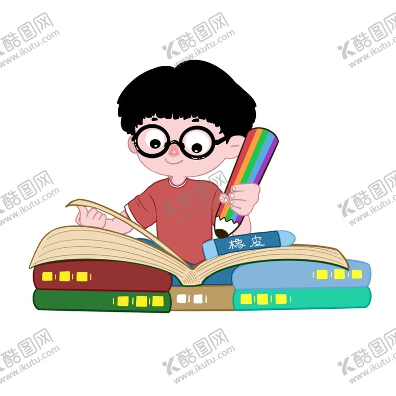 编号：15287009251833442532【酷图网】源文件下载-男孩阅读我爱阅读