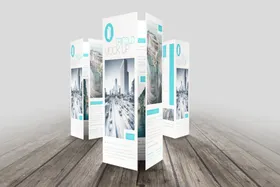 三折页样机VIS阳光下logo模板