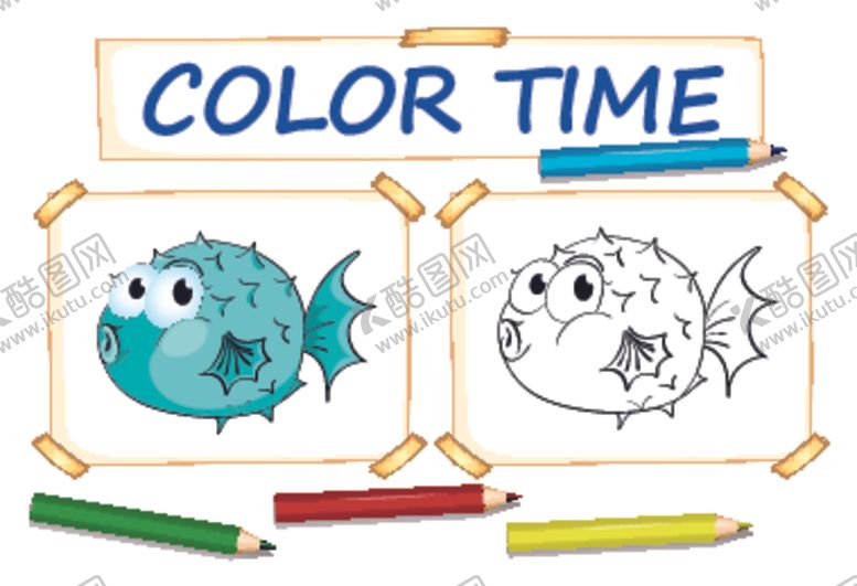 编号：28631510102324395398【酷图网】源文件下载-卡通着色卡片