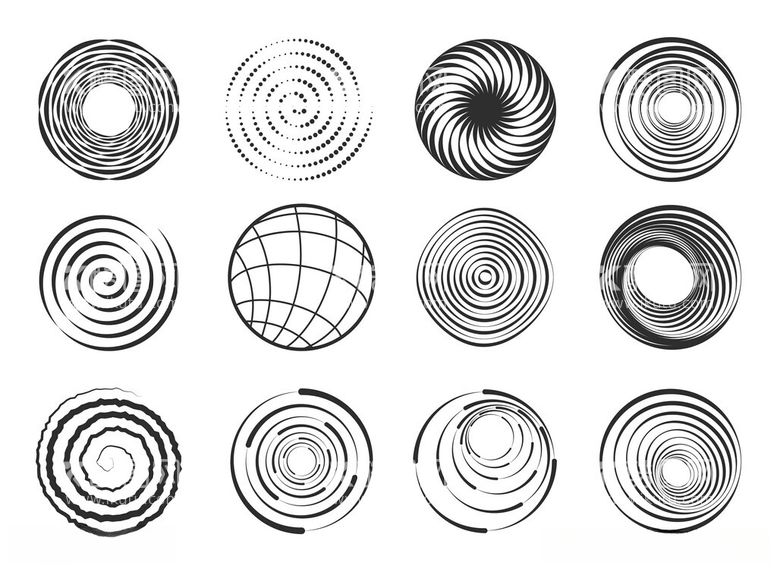 编号：45139812030409523696【酷图网】源文件下载-螺旋形状抽象漩涡几何图形