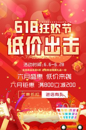 618狂欢节低价促销海报