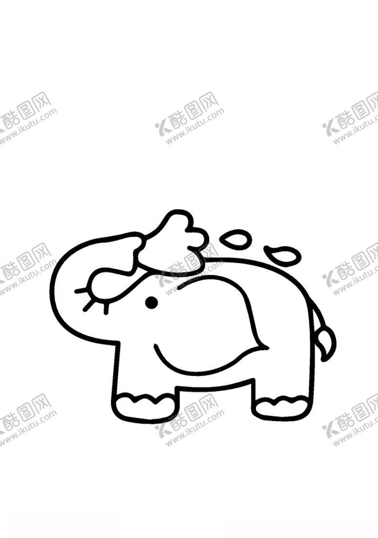 编号：10351805111217546777【酷图网】源文件下载-大象简笔画