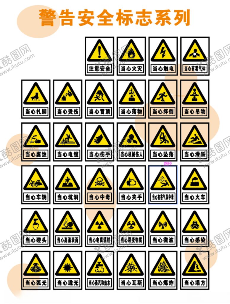 编号：89018807020712011318【酷图网】源文件下载-各种警告标识牌