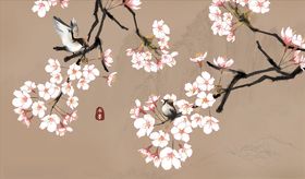 花鸟画背景墙
