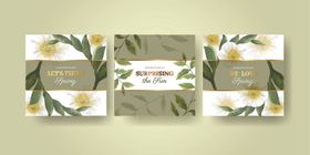 花卉图案婚礼请柬设计