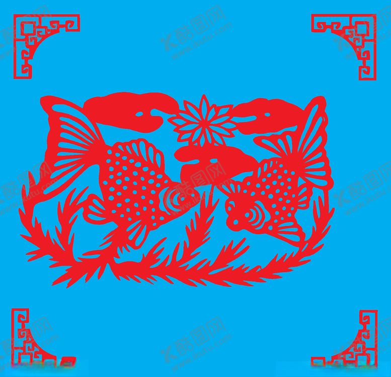编号：94116110272201318537【酷图网】源文件下载-鱼剪纸