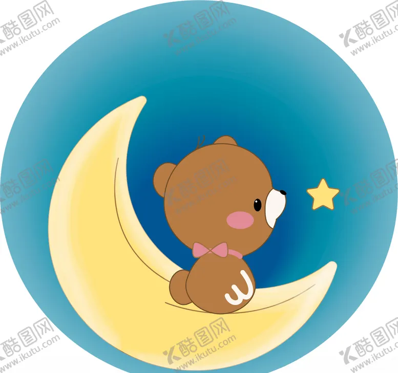 编号：91734009151911417331【酷图网】源文件下载-月亮上的憨憨小熊