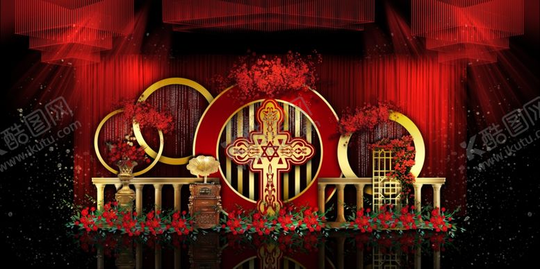 编号：19029509241157433195【酷图网】源文件下载-红色婚礼现场效果