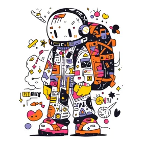 宇航员卡通太空人卡通卡通人物
