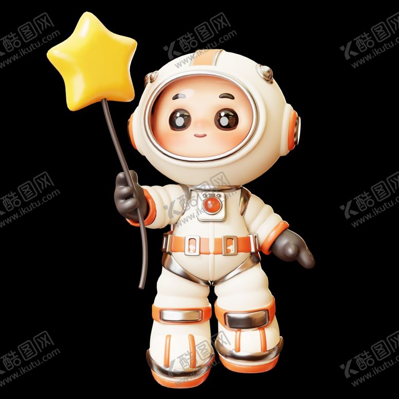编号：84070101190458489499【酷图网】源文件下载-卡通宇航员3D模型
