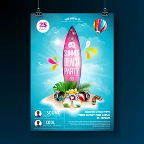 夏天派对海报素材