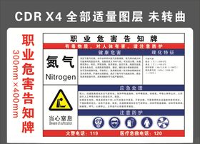 氮气职业危险告知牌