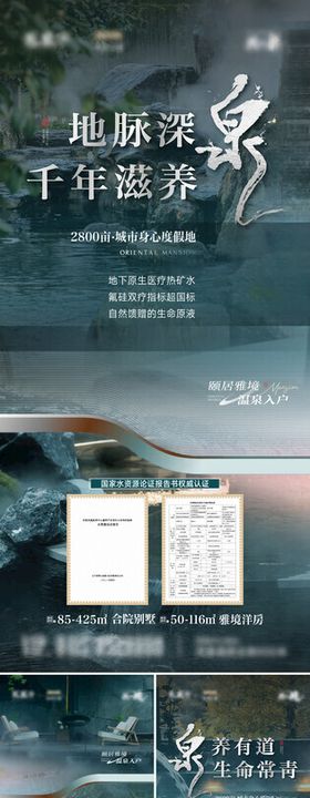 地产山居温泉邀约系列海报