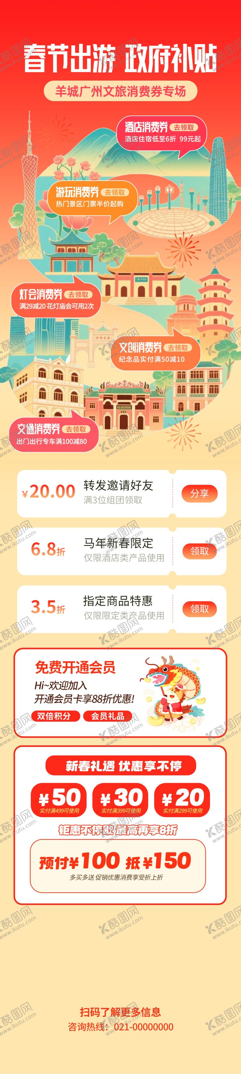 编号：57708804031723522699【酷图网】源文件下载-旅游出行文旅补贴海报信息长图