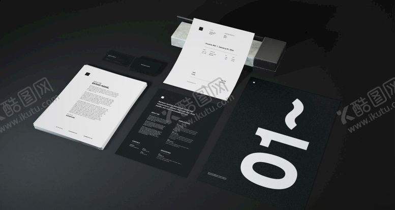 编号：52584509230515028060【酷图网】源文件下载-黑色商务VI样机