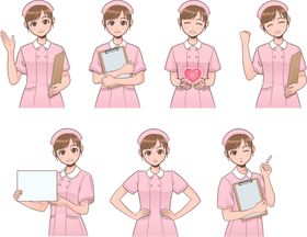 卡通动漫执业护士手绘元素