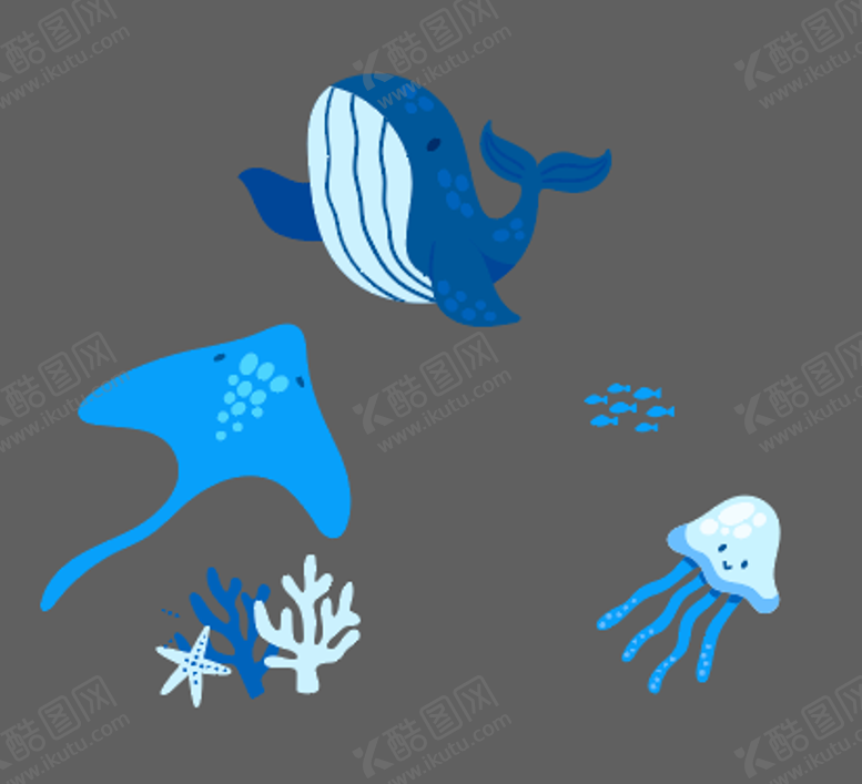 编号：36381610141035542730【酷图网】源文件下载-矢量海洋生物