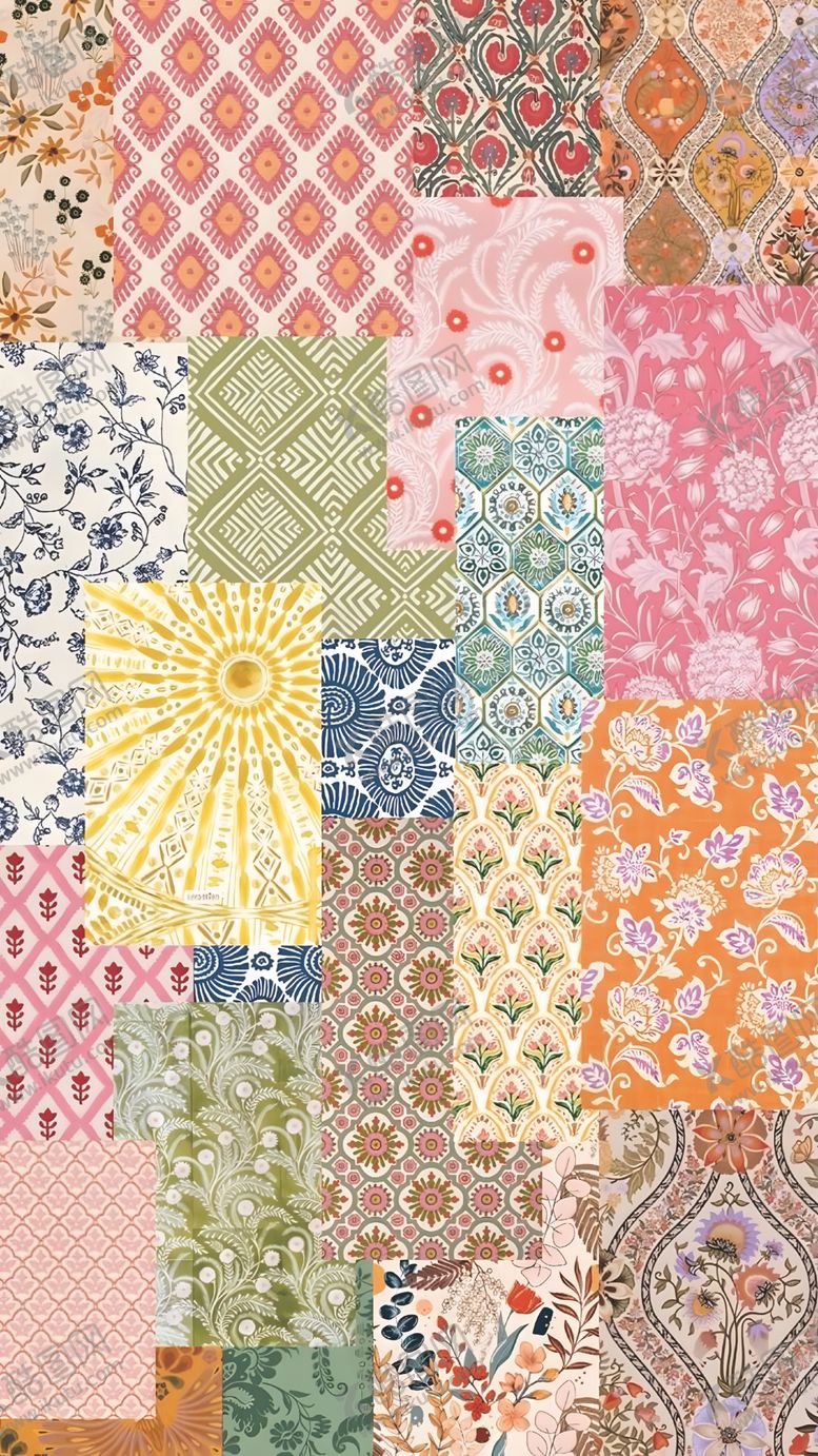 编号：36539409230920028860【酷图网】源文件下载-多彩图案布料集合