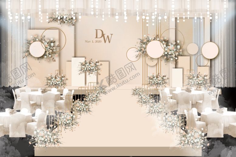 编号：18631309181409236718【酷图网】源文件下载-香槟色婚礼背景时尚简约婚礼