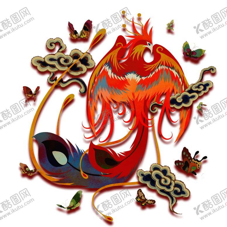 编号：66105704161023487431【酷图网】源文件下载-国潮凤凰插画