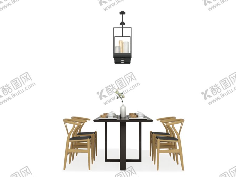 编号：30634109290300277153【酷图网】源文件下载-餐厅餐桌餐椅客厅灯