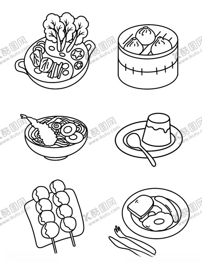 编号：65205106281043511062【酷图网】源文件下载-卡通美食系列套图素材