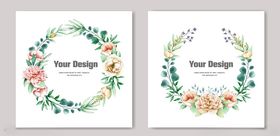 花卉环绕婚礼请柬设计
