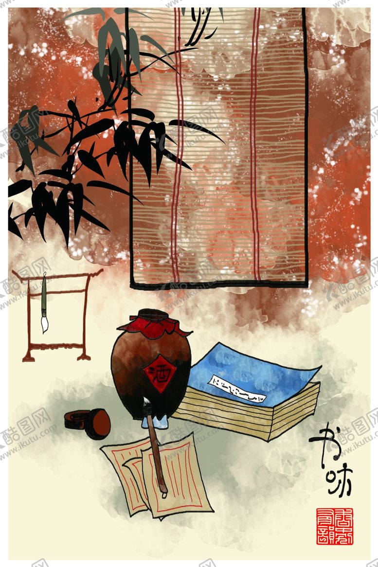 编号：15101010220649187484【酷图网】源文件下载-中式装饰画