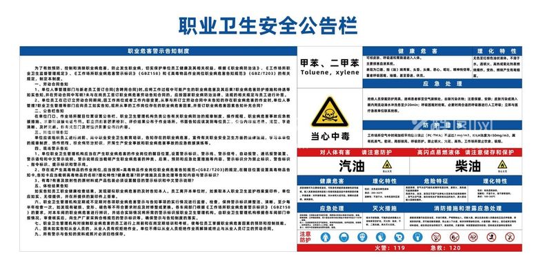 编号：89406109151455311563【酷图网】源文件下载-职业卫生安全公告栏健康宣传栏公开栏