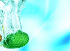 落水水果新鲜科技创意海报