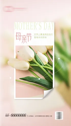 母亲节海报郁金香公历日唯美日签