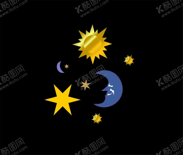 编号：12373002010702387089【酷图网】源文件下载-卡通星星月亮