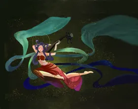 敦煌复古素材演出岩彩典