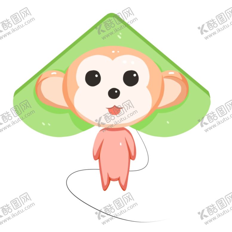 编号：81091607051615078272【酷图网】源文件下载-风筝和猴子插画